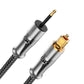 EMK 24K Gold-Plated Toslink to Mini Toslink Cable (30ft/10M) - Digital Optical Audio Cable with 3.5mm Mini Plug for Soundbar, Home Theater, TV - Silver SPDIF Fiber Optic Cable