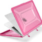 Batianda Case for New MacBook Air 13 inch 2025 M4 Chip 2024 2022 Release A3240 A3113 A2681 Model,Honeycomb Heavy Duty Protective Hard Shell with TPU Bumper Fold Kickstand & Keyboard Cover, Rose