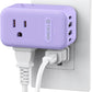 TROND Multi Plug Wall Outlet, 3 AC Outlet Extender with 360 Rotating Plug, Small Wall Adapter with PD 20W USB C, Cute and Durable for Purple Lovers, Goes with All Scenes Purple Vibe