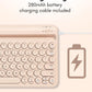 Macally Bluetooth Keyboard for Tablet | Wireless Keyboard for iPad mini/Pro/Air, iPhone (Multi-Device, Built-in Stand, Portable, Rechargeable) - Boba Brown