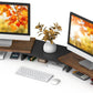 TAVR Dual Monitor Stand Riser, Computer Monitor Stands for 2 Monitors, Extra Long Multifunctional Desktop Organizer Riser for Computer, Laptop, PC, Printer, TV, Max 43.3" Length, Rustic Brown