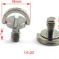 HJ Garden 2pcs 1/4-20 Thread D-Ring Stainless Steel Camera Fixing Screws for Camera Tripod Monopod QR Plate,D Shaft Quick Release Plate Mounting Screw 10mm Length