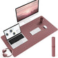 YSAGi Non-Slip Leather Desk Pad L Size, Waterproof Laptop Computer Desk Keyboard Mat, Table Protector Blotter Mat, Large Mouse Pad for Office/Work/Home/Decor(Dark Pink, 35.4" x 17")