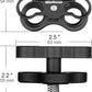 MINIFOCUS 2PCS 1'' Aluminum Triple Holes Ball Clamp Mount for Underwater Diving Light Arms Tray System, Photography Diving Camera, 360° Clip for GoPro Action Camera Flashlight Arms System