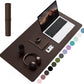 YSAGi Non-Slip Leather Desk Pad, Waterproof Laptop Computer Desk Keyboard Mat, Table Protector Blotter Mat, Large Mouse Pad for Office/Work/Home/Decor(Dark Brown, 31.5" x 15.7")