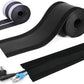 Floor Cable Covers - 20ft Oxford Fabric Cord Protector with Adhesive Hook & Loop,Waterproof Wire Storage Sleeve for Any Floor Surface,Durable Cable Management to Prevent Tripping Hazards (Black, 20ft)