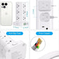 Power Strip Tower with Multiple Outlets, Flat Plug Surge Protector Tower Extension Cord with 12 AC Outlets 4 USB Ports (2 USB C), 15FT Cord Power Tower Surge Protector for Home Office Dorm Room, White