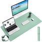 YSAGi Non-Slip Leather Desk Pad L Size, Waterproof Laptop Computer Desk Keyboard Mat, Table Protector Blotter Mat, Large Mouse Pad for Office/Work/Home/Decor(Pale Green, 35.4" x 17")