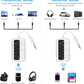 1Mii SafeFly Dot Bluetooth 5.3 Transmitter Receiver for up 2 Headphones,AptX Low Latency/HD,Plane Travel Essentials,Wireless Audio Bluetooth Airplane Adapter for Flight,TV,Car,PC(White)