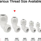 LeMotech M32 Cable Gland, 90 Degree Adjustable 18-25mm Strain Relief, Cord Connectors Nylon Joints with Gaskets, 2 Pcs, Grey