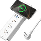 8 in 1 Recessed Power Strip with 15W Wireless Charger, 20W Fast Charging Furniture Outlet, Plug in 3 AC Outlets & 4 USB Ports Flush Mount, 6FT Cord