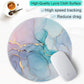 ITNRSIIET Round Mouse Pad with Stitched Edge Premium-Textured Waterproof Non-Slip Rubber Base Desktop Protection Mat Diameter 8.7 inches, Color Textured Marble