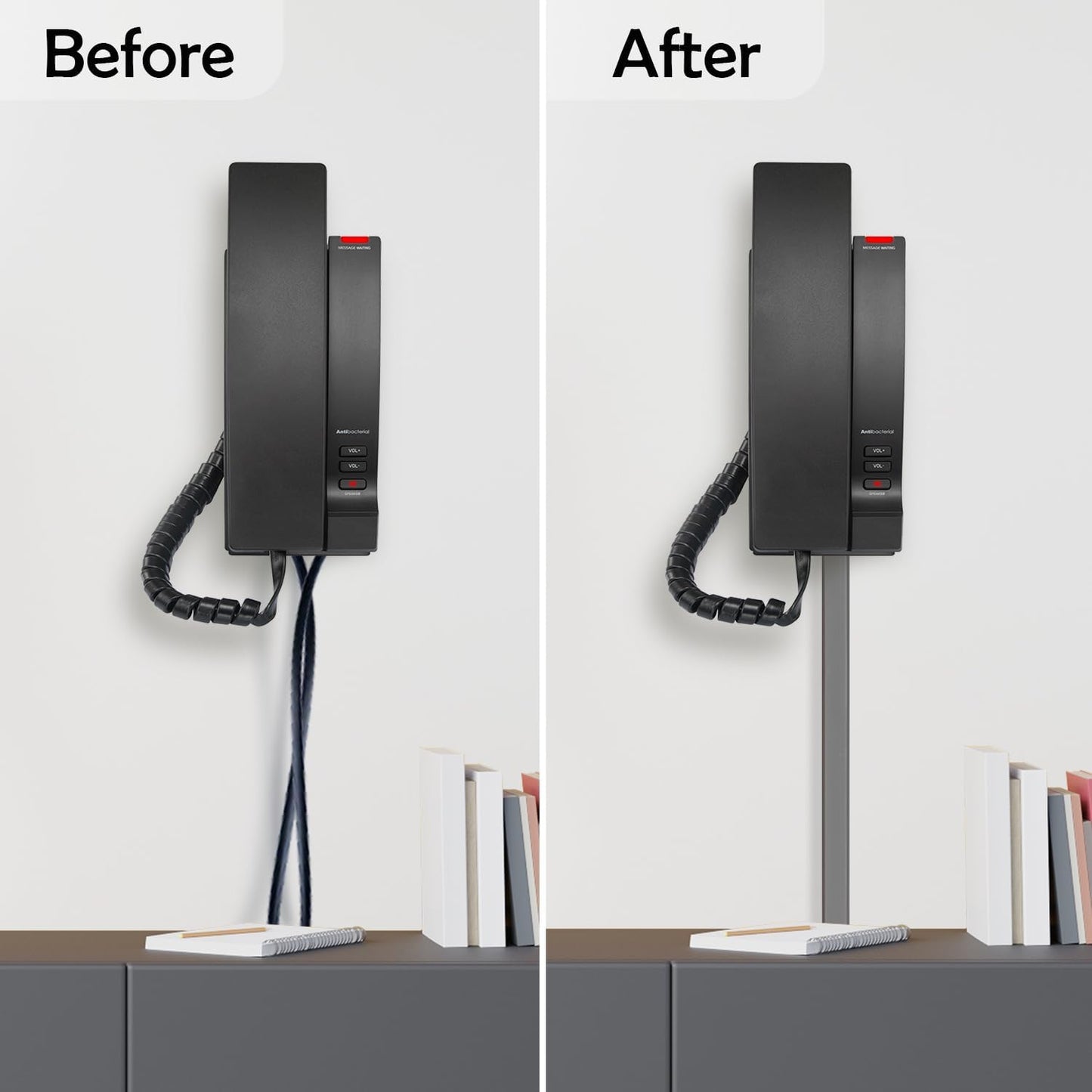 Rubber Bond TV Cord Hider Cable Protector - Strong Self Adhesive Wall Cord Cover Cable Hider - Low Profile Cable Management Wall Cord Concealer Cable Raceway (Grey, 6 Feet)