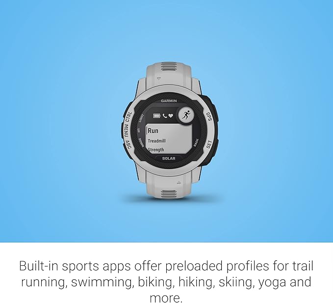Garmin Instinct 2 Solar, GPS Outdoor Watch, Solar Charging Capabilities, Multi-GNSS Support, Tracbak Routing, Mist Gray (Renewed)