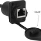 CERRXIAN 35cm RJ45 Male to Female Cat5 5e 6 Waterproof Panel Mount LAN Network Ethernet Extension Cable with Cap