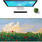 Galdas Gaming Mouse Pad XXL XL Large Long Extended Big Mousepad Non-Slip Rubber Keyboard Mouse Pad with Stitched Edges for Laptop Home Office (31.5x11.8x0.08 Inch) … (Cure Red Flower)