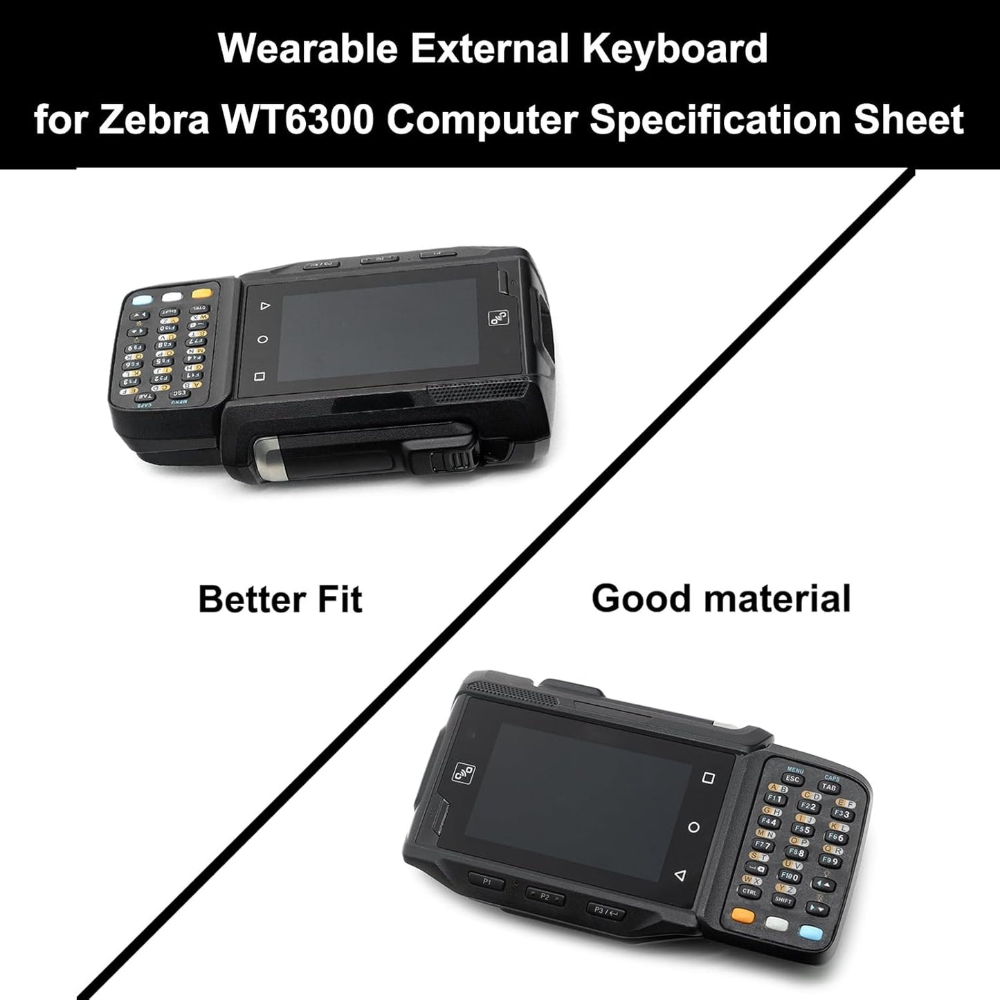 Wearable External Keyboard for Zebra WT6300 Computer Specification Sheet,WT6X Series Keypad Assembly, Include Alphanumeric and Function,P/N:KYPD-WT6XANFASM-01