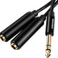 HOSONGIN 1/4" Splitter Cable, TRS to Dual 1/4" TRS Stereo Y Adapter, Gold-Plated Connectors, High-Fidelity Sound, Durable Aluminum Alloy Shell for Studio, DJ, Headphones, Live Sound Systems - 1.6Ft