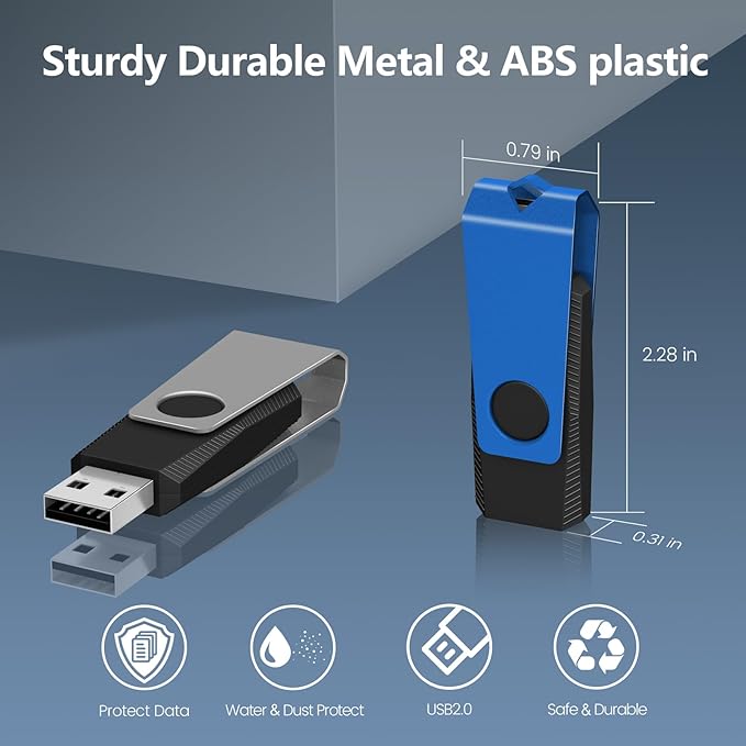 AGECASH 1GB USB Flash Drives 50 Pack Bulk USB 2.0 Flash Drive Thumb Drive Swivel Memory Stick USB Jump Drives Multipack 50PCS 1GB for Data Backup