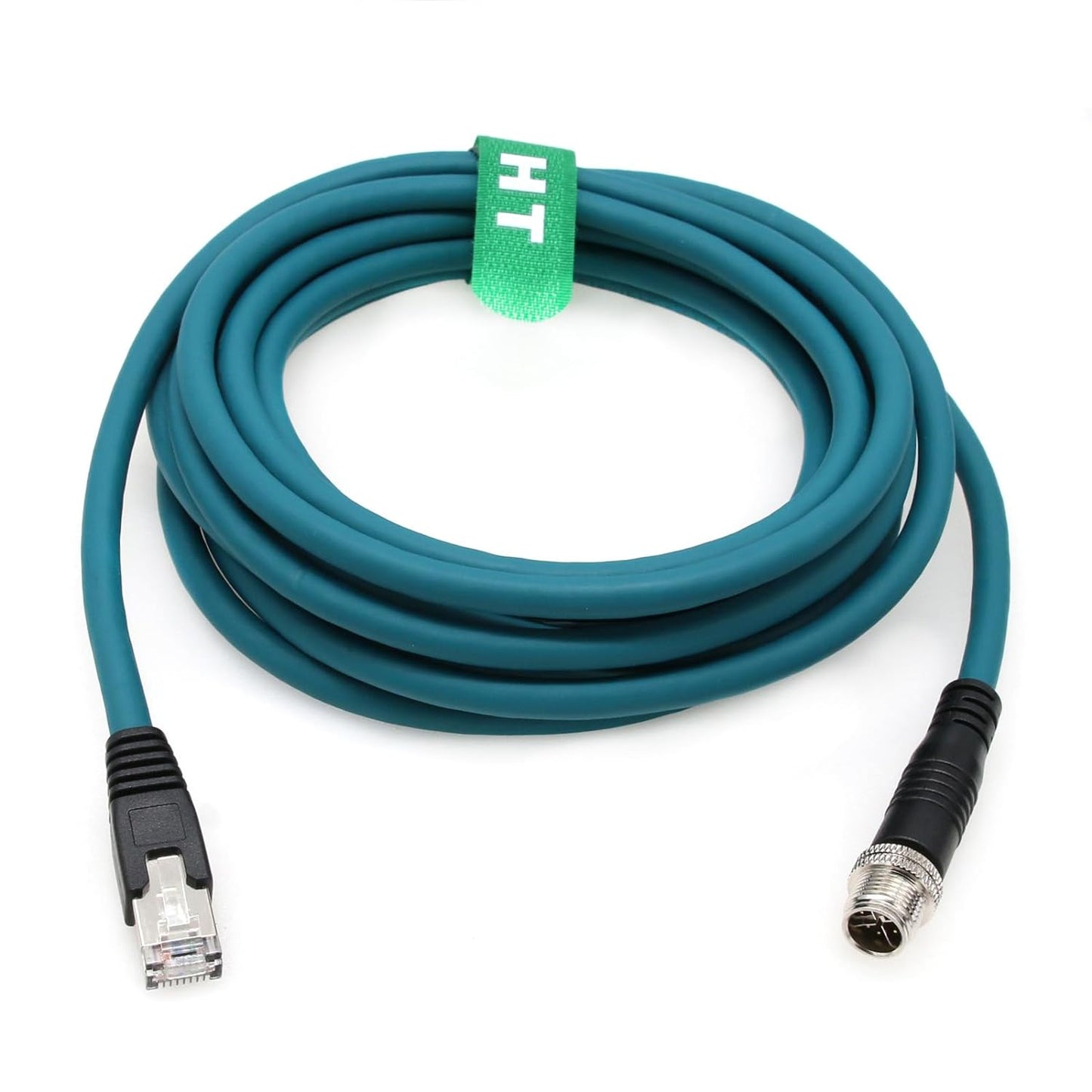 M12 Ethernet 8 Pin X-Code RJ45 CAT-7e GigE Cable for Basler Cognex Vision Camera Sensor Barcode Reader PLC Router Switch Network 1M