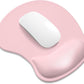 ITNRSIIET Ergonomic Mouse Pad, Cushioned Gel Wrist Rest, Non-Slip Base, Smooth Surface, Compatible with All Mice for Office & Gaming, Desk Accessory, 9.5 x 8.2 inch, Blush Pink