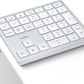 Nulea Wireless Number Pad Bluetooth 5.0 & 2.4G Portable Numeric Keyboard, USB-C Rechargeable, 34-Keys Bluetooth Keyboard for Data Entry (Silvery White)