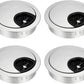 uxcell Cable Hole Cover, 2Inch/50mm Zinc Alloy Desk Wire Cord Cable Grommets Hole Cover for Office PC Desk Cable Cord Organizer, 4Pcs Silver Tone