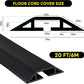 Pangda 20 FT Floor Cable Cover Heavy Duty Cord Cover Protector Power Cable Protector Soft Extension, Organize and Protect Wire on Floor for Home Office or Outdoor Settings (Black)