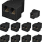Uvital RJ12 6P6C 3 Female Telephone Line Splitters, Phone Jack Splitter, Telephone Landline Cable Connector and Separator(Black, 10 Pack)
