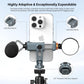 VRIG PH-18 Metal Phone Tripod Mount with Cold Shoe & 1/4"-20 Screw Holes, 360° Rotation Horizontal & Vertical Shooting, Adjustable Angle Smartphone Holder Tripod Adapter for iPhone, for Samsung