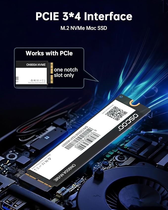 512GB NVMe SSD for MacBook - PCIe Gen3.0x4 Internal SSD, Up to 2100MB/s, Compatible with MacBook Air 2013-2017, MacBook Pro 2013-2016, Mac mini 2014, iMac 2012-2018, Mac Pro 2013 - ON900A
