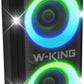 W-KING Portable Speaker Bluetooth Partybox, 370W MAX Pro Sound Loud, Deepest Bass,Large Outdoor Boom Box Wireless, CSB, Telescopic Handle&Sturdy Wheels, 25H, Futuristic Light,MIC&Guitar in