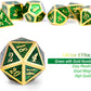 DNDND Metal Dice Set D&D,Glitter Green Heavy DND Dice with Free Metal Case for Role Playing Games Dungeons and Dragons