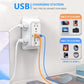 2 Pack Outlet Extender Surge Protector, 6 Outlet Splitter with 4 USB Outlet (2 USB A,2 USB C), 3Sided Power Strip with Adapter Spaced Outlets for Home, Office, Travel(White)