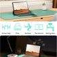 YSAGi Leather Desk Protector, Office Mat, Large Mouse Mat, Non-Slip PU Leather Blotter, Laptop Desk, Waterproof Writing Pad for Office and Home (Green-Blue, 35.4" x 17")