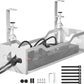 Under Desk Cable Management Tray No Drill, 13.38'' Metal Tray with Clamp for Wire Management, Litwaro Cord Organizer Home Office Damage to Standing Desk, White