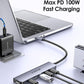 LENTION 6-in-1 USB C Hub Dock with 4K @60HZ HDMI Display, 4 USB-C Ports (USB 3.2 Gen 2, 10 Gbps), PD 100W Charging and for iPhone15 Series, New MacBook Pro, Mac Air, More (CE33, Space Gray)