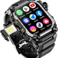 4G SIM Card Android Smartwatch with GPS & WiFi, Military Outdoor Watch for Men, App Downloadable, 2.06" AMOLED Large Screen for Video Chat, HD 180° Rotatable Camera, Health Activity Tracker (Black)