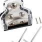 NuIth 2 Way Zine-Alloy Power Distribution Block, 0/2/4 Gauge in 4/8 Gauge Out Auto Car Audio Distribution Connecting Block, 2 Way Ground Distribution Block for Audio Amplifier Splitter, 1PC
