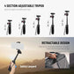 NEEWER TP38 Phone Camera Tripod, 15" Extendable Selfie Stick Metal Stand with Phone Holder, Action Camera Adapter Compatible with Hero 12 11 10 9, 360° Ball Head Travel Tripod for Vlogging