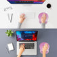 ITNRSIIET Ergonomic Mouse Pad with Comfort Gel Wrist Rest, Non-Slip PU Base, Smooth Textured Surface, Reduces Hand Fatigue & Wrist Pain, 8.7 x 7.2 Inch for Office Gaming Home, Soft Pink Gradient