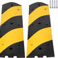 Heavy Duty Speed Bumps for Driveway, 39.4" 2 Pack Rubber Speed Bumps, 2 Channel Modular Traffic Speed Bump Hump Cable Protector Ramps for Asphalt Concrete Gravel Driveway Road with 6 Bolt Spikes
