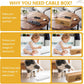 Bamboo Cable Management Box,Extra Large Cord Organizer Box,Power Strips Hider,Plug Strip Cord Box,Outlet Holder,Cords Concealer,Wires Covers,Desk & Floor Tidy Solution (Straight lid)