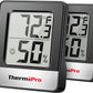 ThermoPro TP49 2 Pieces Digital Hygrometer Indoor Thermometer Humidity Meter Room Thermometer with Temperature and Humidity Monitor Mini Hygrometer Black Weather Station