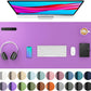 Aothia Leather Desk Pad Protector, Mouse Pad, Office Desk Mat, Non-Slip PU Leather Desk Blotter, Laptop Desk Pad, Waterproof Desk Writing Pad for Office and Home (36" x 17", Iris Violet)