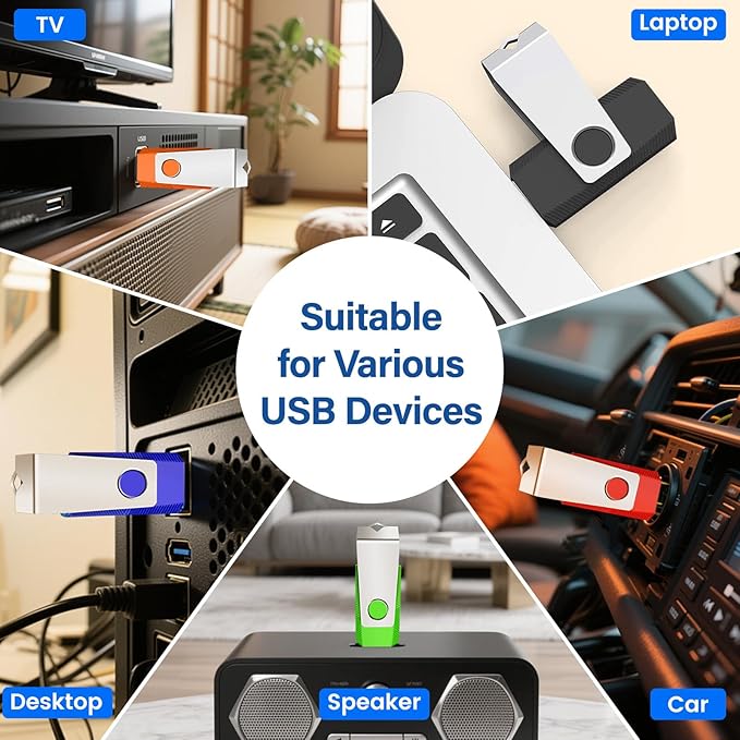 8GB Flash Drive 20 Pack, Wooolken USB 2.0 Memory Stick Thumb Drive Jump Drive USB Stick for Data Storage and Backup (Mixed Colors)