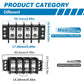 GLOSO TBE Double Row Stainless Terminal Blocks, Marine Grade, 4-14 AWG Cu, 75A/600V - 1 Pack, 8 Poles