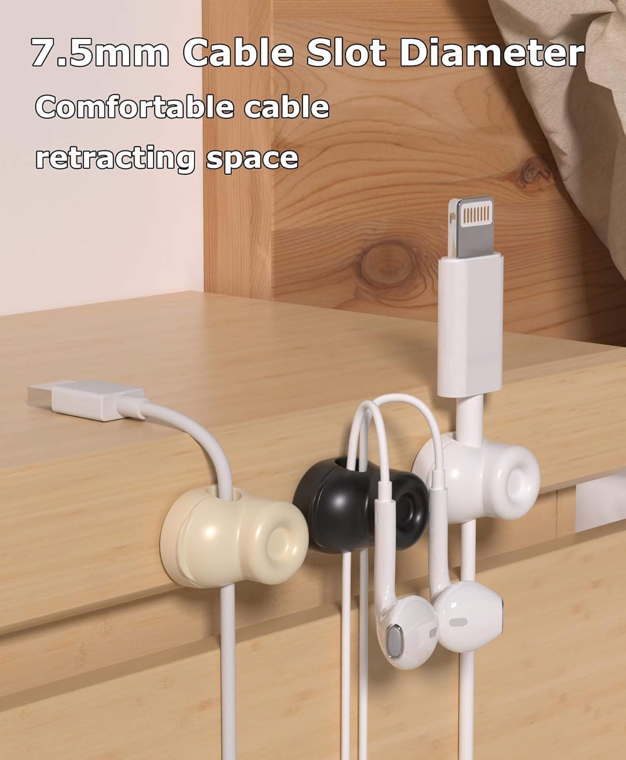 Magnetic Cable Clips, Adjustable Cord Holder Management, Adhesive Wire Keeper Organizer for Home Office Desk Phone PC Car Wall Desktop Nightstand Appliance (9-Pack White Shoes)