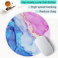 ITNRSIIET Round Mouse Pad with Stitched Edge Premium-Textured Waterproof Non-Slip Rubber Base Desktop Protection Mat Diameter 8.7 inches, Blue Purple Marble Art