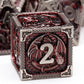 Haxtec DND Dice Set Metal D&D Dice Set with Leather Dice Bag Antique Iron Red Metal Polyhedral Dice Compatible with Dungeons and Dragons TTRPG Gifts